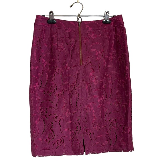 CAbi style 922 Frolic plum lace pencil skirt exposed back zipper - Picture 3 of 9
